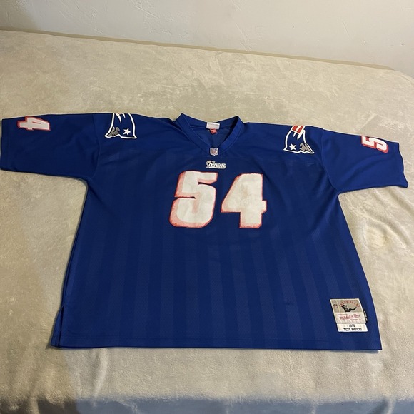 New England Patriots Jersey Men 4XL Blue 1996 Tedy Bruschi